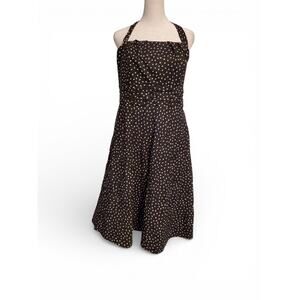 brown polka dot dress white house black market Marlow Polka Dot Maxi Dress In Black